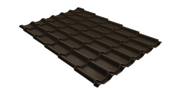 Металлочерепица классик 0,5 Satin RR 32 темно-коричневый купить в Балаково