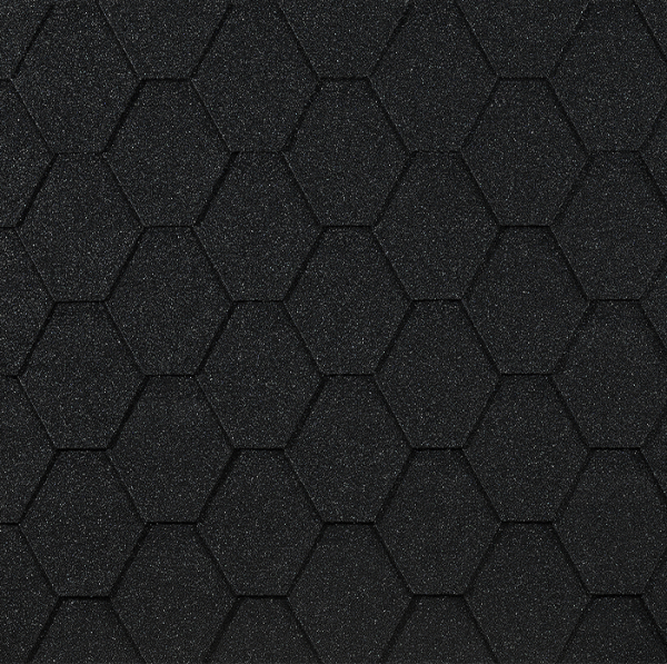 Гибкая черепица EURASIA Docke, Коллекция ШЕСТИГРАННИК Чёрный купить в Балаково