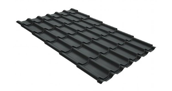 Металлочерепица классик GL 0,5 GreenCoat Pural Matt RR 23 темно-серый (RAL 7024 мокрый асфальт) купить в Балаково