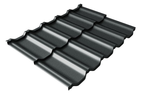 Металлочерепица модульная Квинта Uno Grand Line c 3D резом 0,5 GreenСoat Pural Matt RR2Н3 (RAL 7016 антрацитово-серый) купить в Балаково