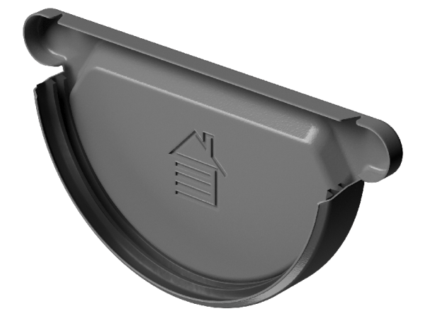 Заглушка желоба D125 Döcke STAL PREMIUM Графит, (RAL 7024) купить в Балаково