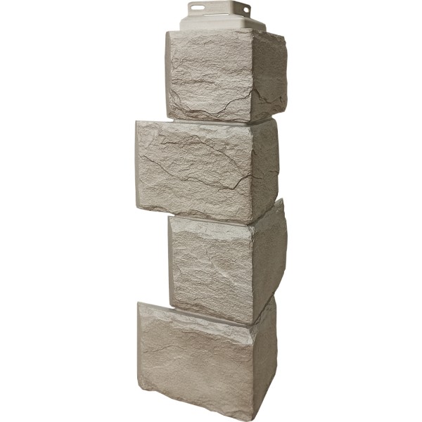 Цокольный сайдинг FineBer – Серия “Камень природный”, Угол наружный Песочный купить в Балаково