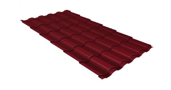Металлочерепица кредо 0,5 Satin RAL 3005 красное вино купить в Балаково
