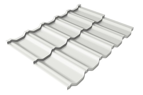 Металлочерепица модульная Квинта Uno Grand Line c 3D резом 0,5 Satin RAL 9003 сигнальный белый купить в Балаково