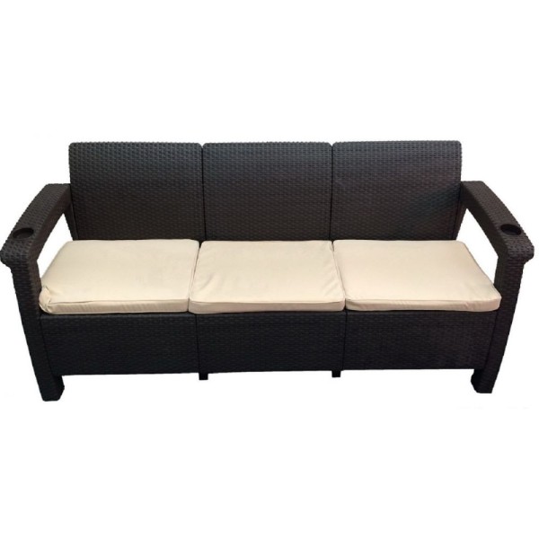 Трёхместный диван  Yalta Sofa 3 Seat венге купить в Балаково