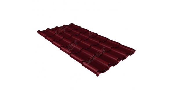 Металлочерепица камея 0,5 Satin RAL 3005 красное вино купить в Балаково