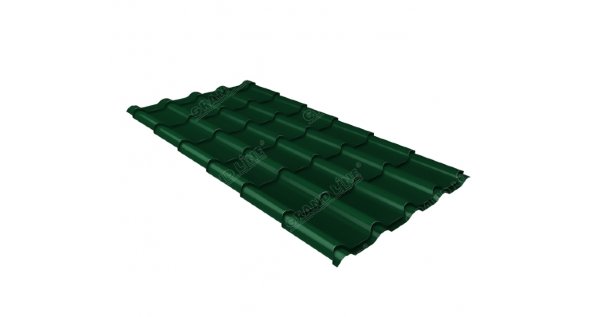 Металлочерепица камея 0,5 Satin RAL 6005 зеленый мох купить в Балаково