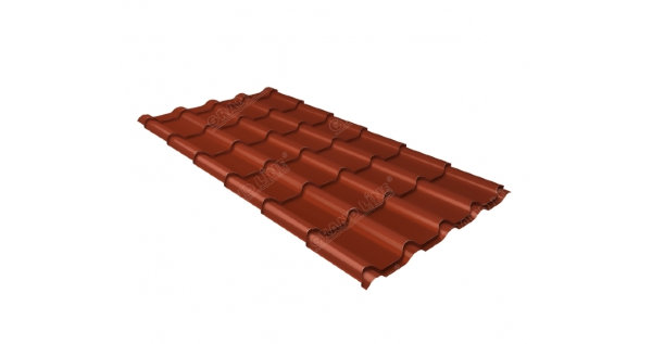 Металлочерепица камея 0,5 Satin RAL 8004 терракота купить в Балаково