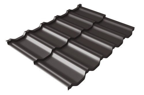 Металлочерепица модульная Квинта Uno Grand Line c 3D резом 0,5 Satin Мatt RR 32 темно-коричневый купить в Балаково