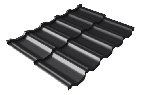 Металлочерепица модульная Квинта Uno Grand Line c 3D резом 0,5 Satin Мatt RAL 9005 черный купить в Балаково