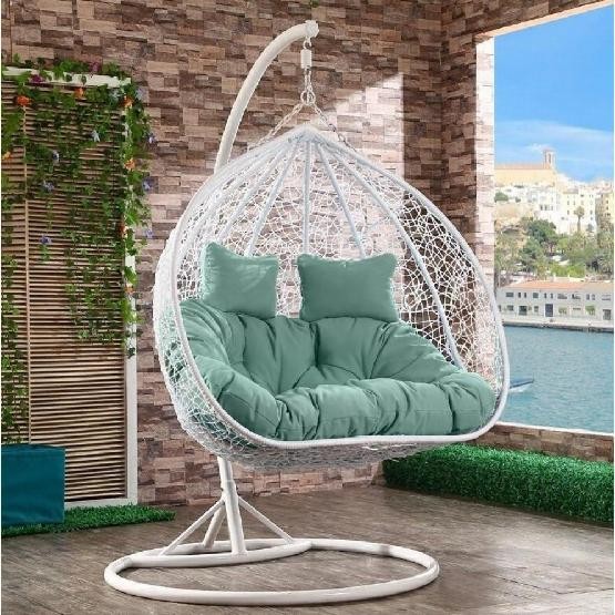 Кресло Подвесное из искусственного ротанга AFM-109A White/Green купить в Балаково