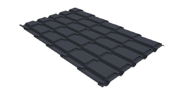 Металлочерепица GL квадро профи 0,5 GreenCoat Pural RR 23 темно-серый (RAL 7024) мокрый асфальт купить в Балаково