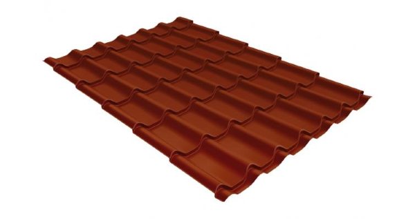 Металлочерепица классик GL 0,5 Velur20 RAL 8004 терракота купить в Балаково