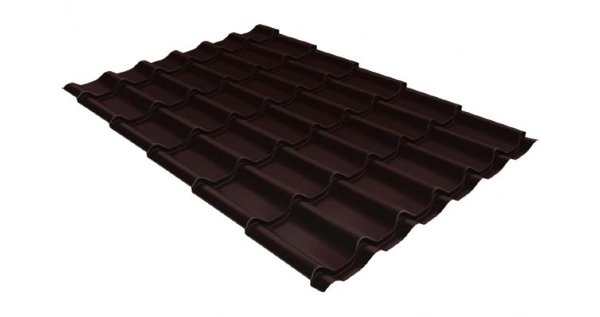 Металлочерепица классик GL 0,5 Velur20 RAL 8017 шоколад купить в Балаково