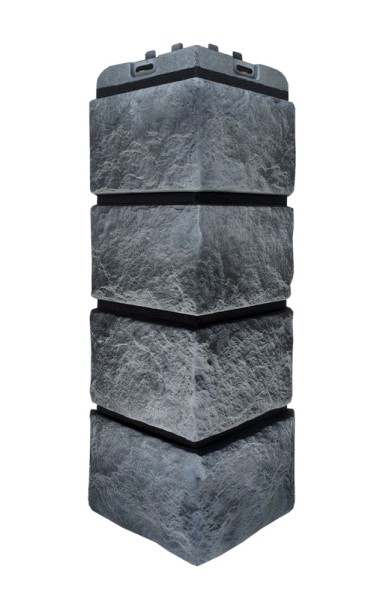 Угол наружный Grand Line Колотый Камень Антрацит, Шов чёрный купить в Балаково